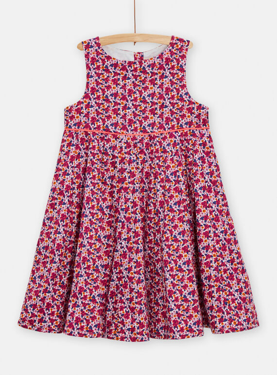 Flower-print multicolored dress for girls TAPAROB1 / 24S90121ROB001