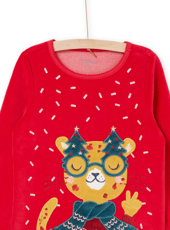Christmas leopard print and plaid pajamas PEFAPYJNOE / 22WH1171PYJ050