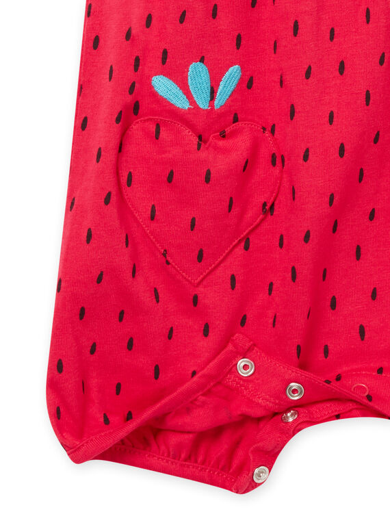 Baby girl peony jumpsuit with strawberry pattern NEFIGREFLO / 22SH13H2GREF510