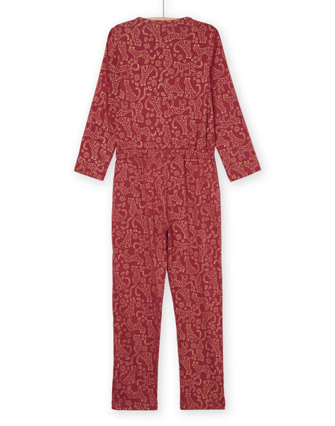Tiger print long sleeve jumpsuit PEFACOMBMET / 22WH1121D4F511