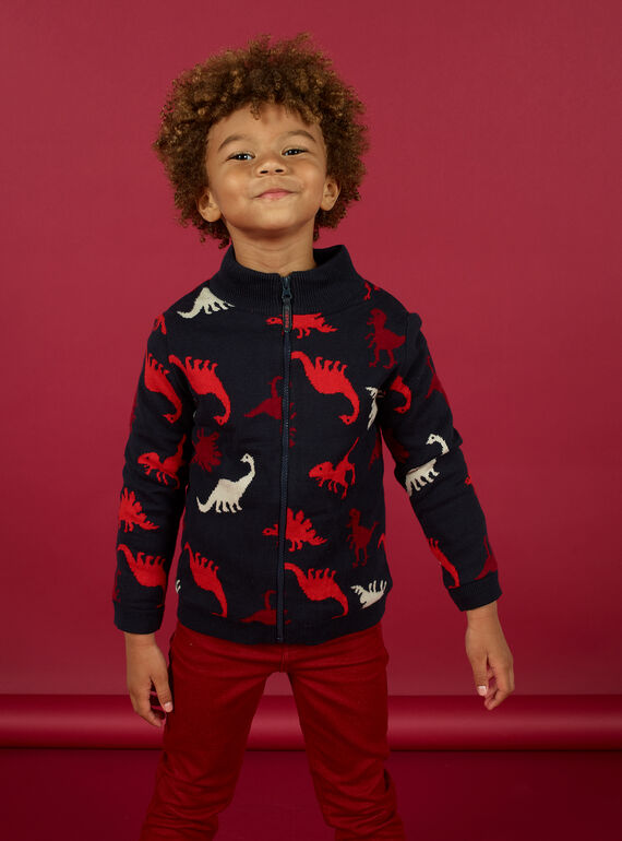 Child boy's jacquard zipped vest MOFUNGIL1 / 21W902M2GILC234