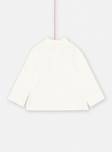 Baby girl ecru animal-patterned undershirt SIKHOSOUP / 23WG09Q1SPL001