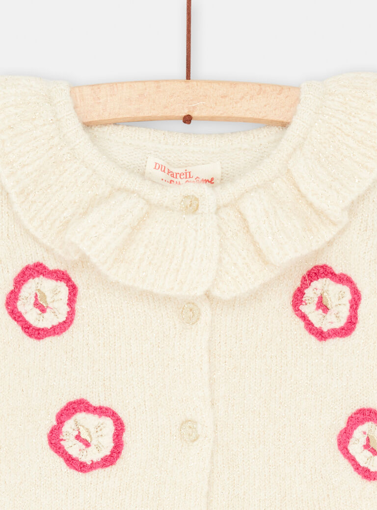 Baby girl pale pink cardigan SILOCAR / 23WG09R1CARA002