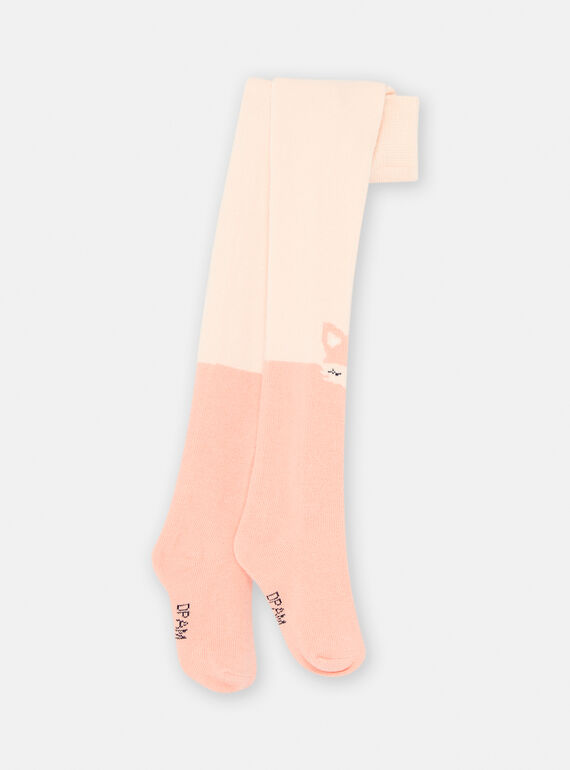 Pink tights with fox pattern for baby girl SYIJOCOL5 / 23WI09N4COL009