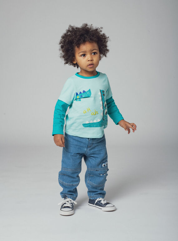 Turquoise TEE SHIRT LS WUBOTEE2 / 25SG10R1TMLC216