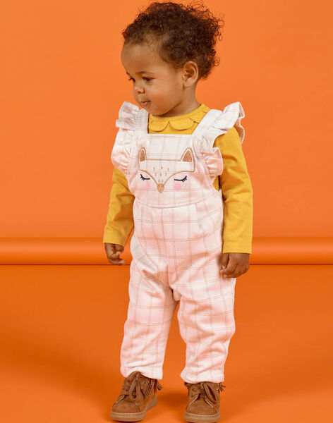 Baby girl milano plaid jumpsuit with fox pattern MISAUCOMB / 21WG09P1CBLA010