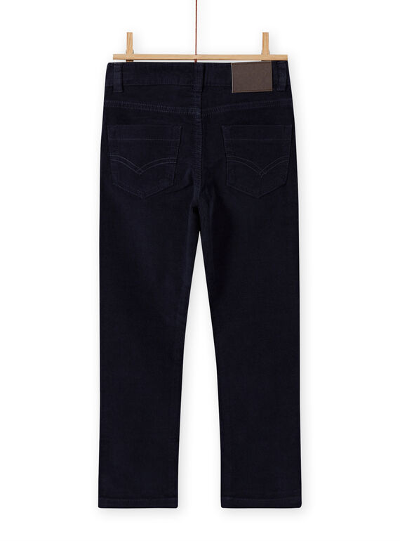 Boy's corduroy pants - plain blue MOJOPAVEL4 / 21W90211PAN705