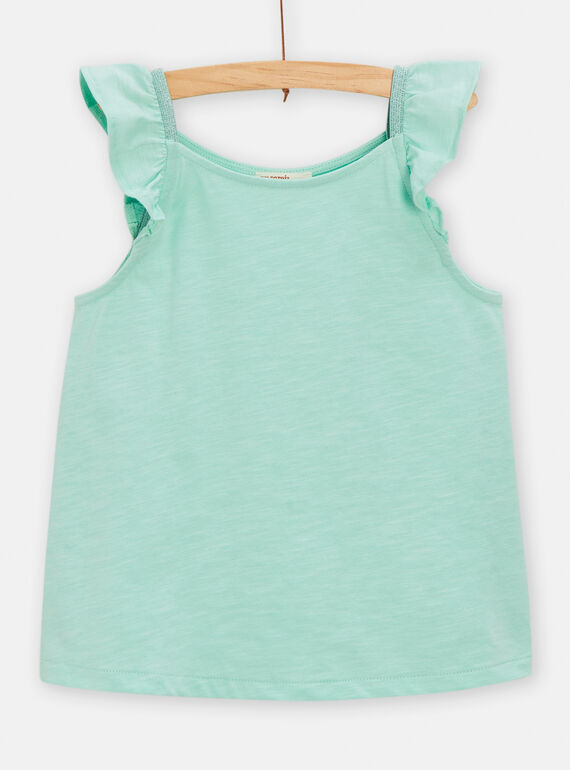 Water green ruffled tank top for girls TAJODEB1 / 24S901D2DEBC215