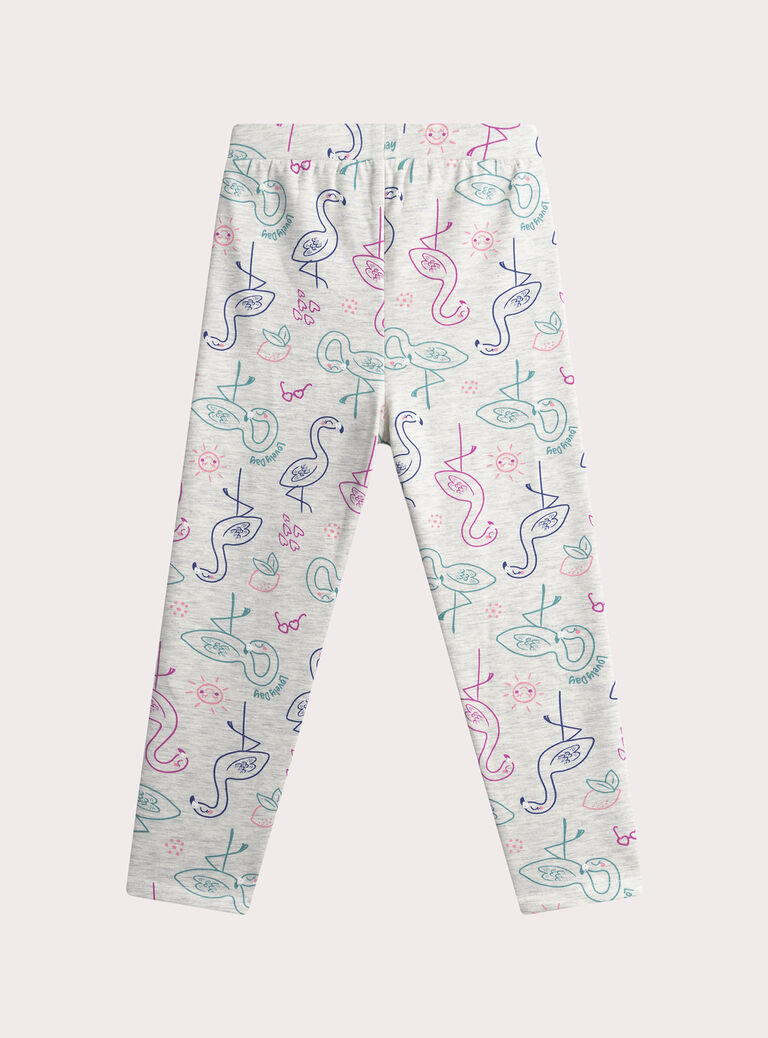 Girl's mottled grey pyjamas WEFAPYJFLA / 25SH1195PYJJ920