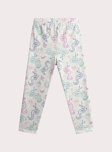Girl's mottled grey pyjamas WEFAPYJFLA / 25SH1195PYJJ920