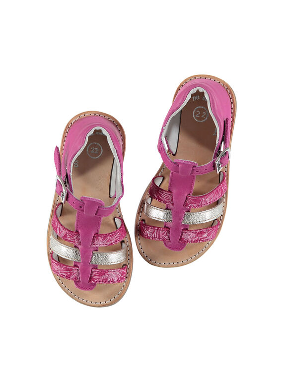 Baby girls' smart leather sandals FBFSANDBEL1 / 19SK37D2D0E304