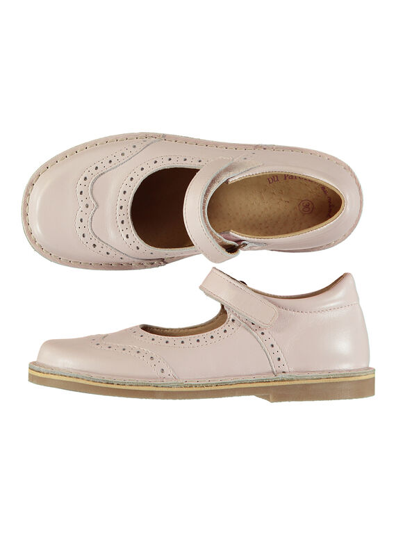 Girls' smart pearlised leather Mary-Janes FFBABPERF1 / 19SK3542D13030
