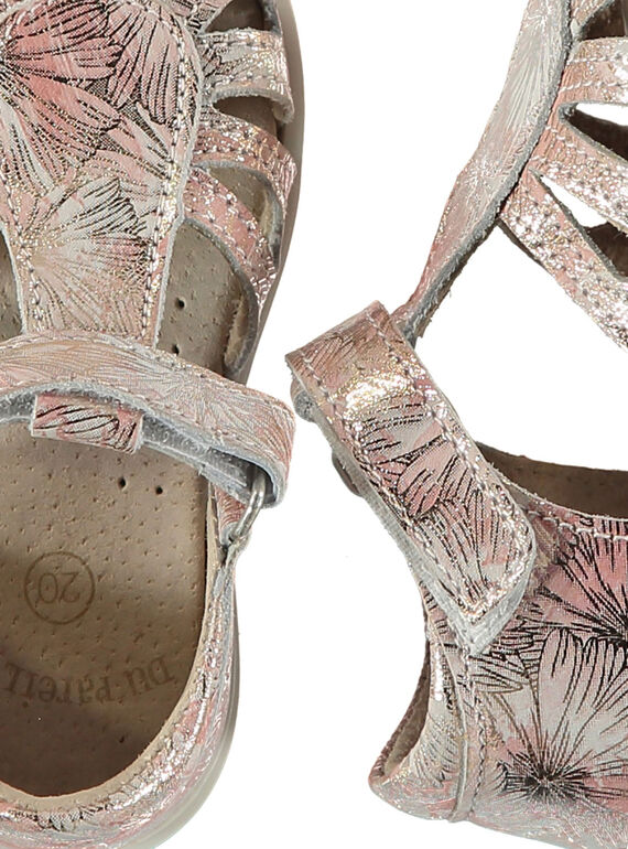 Baby girls' smart leather sandals FBFSANDPIX1 / 19SK37C4D0E030