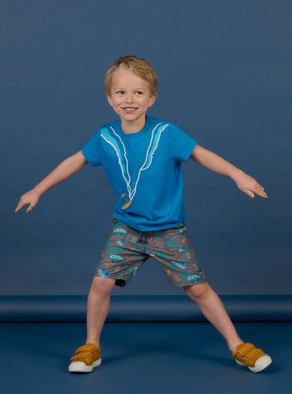 Child boy's fancy chambray shorts NOWABER2 / 22S902V4BER721