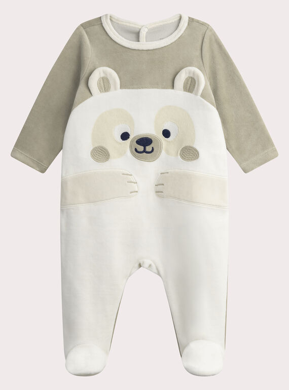 Baby boys' dark beige rompers WEGAGREDA / 25SH1491GREA014