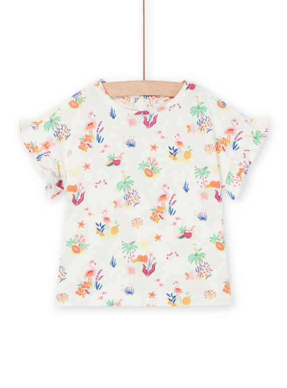 Floral and flamingo printed T-shirt RIEXOTI / 23SG09V1TMC001