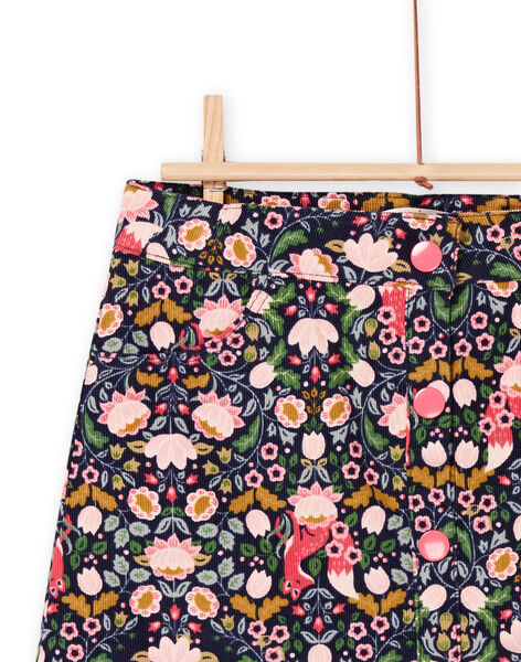 Velvet skirt with floral print PARHUJUP / 22W901Q1JUPC205
