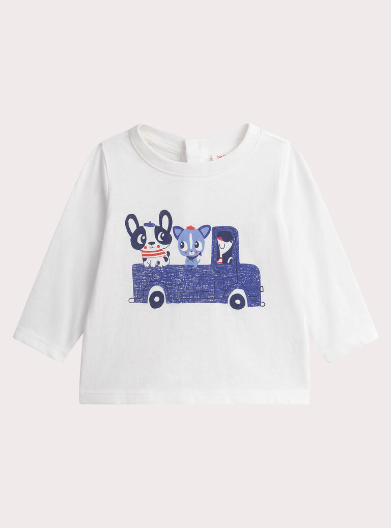 Baby boys' ecru t-shirt WUKATEE2 / 25SG1036TMLA002