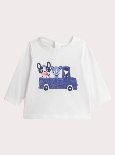 Baby boys' ecru t-shirt WUKATEE2 / 25SG1036TMLA002