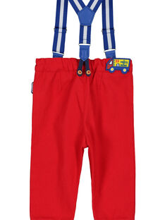 Baby boys' red trousers with braces FUCOPAN / 19SG1081PANF505