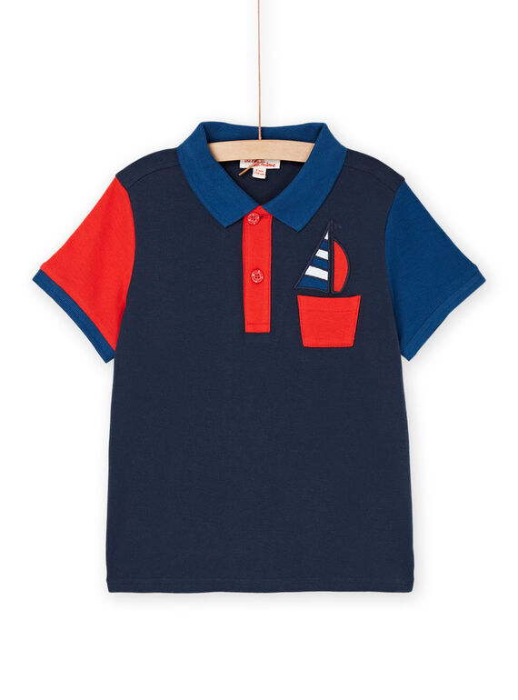 Midnight blue polo shirt with short sleeves ROBLEPOL / 23S90231POL705