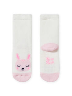 Baby girl ecru socks with rabbit design MYIJOSOQB4 / 21WI0912SOQ001