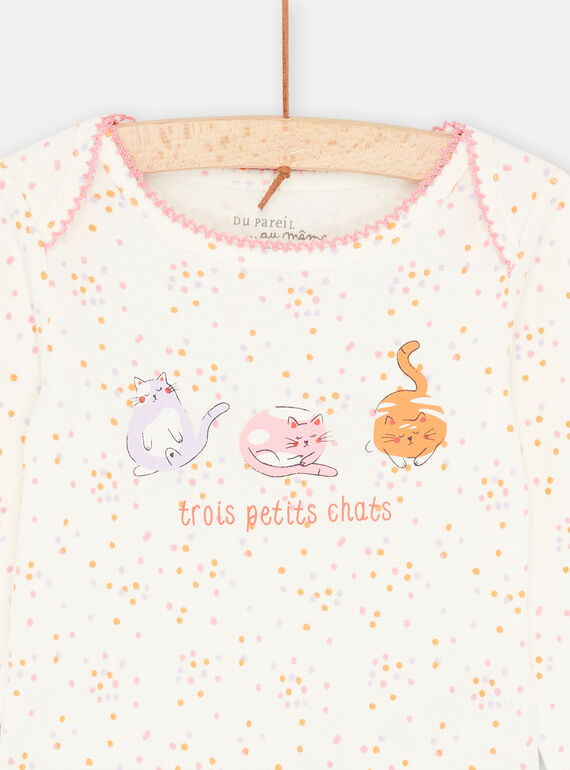 Ecru bodysuit with polka dot print SEFIBODCHA / 23WH1373BDL001