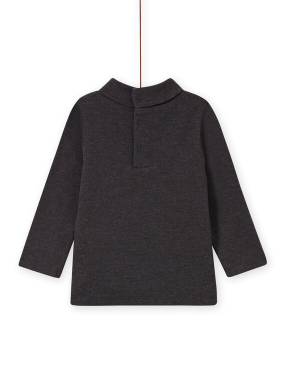 Baby boy's charcoal grey turtleneck sweater with fox pattern MUSAUSOUP / 21WG10P1SPL944