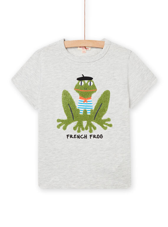 Grey t-shirt with frog animation child boy NOHOTI3 / 22S902T6TMCJ920