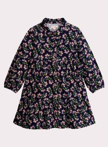 Floral print rivet navy dress for girls  Floral print rivet navy dress for girls  VAKLIROB3 / 24W90143ROB070