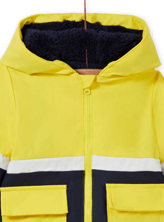 Baby boy yellow raincoat with tiger print MUGROIMP / 21WG1051IMP102