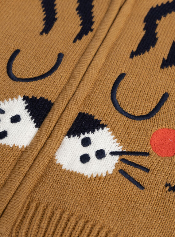 Tiger animated knitted vest for baby boy  VUKOGIL / 24WG1031GILB101