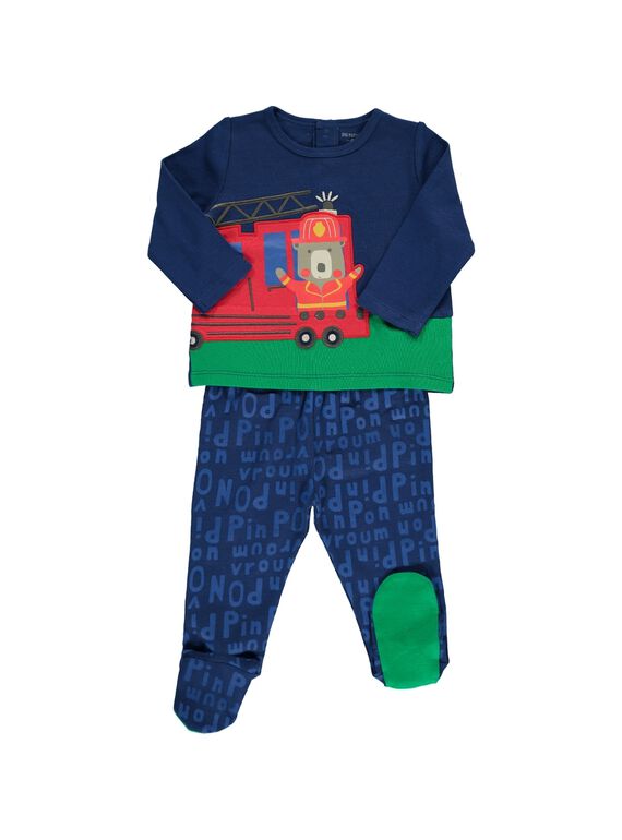 Baby boys' cotton pyjamas DEGAPYJPOM / 18WH1442PYJ070