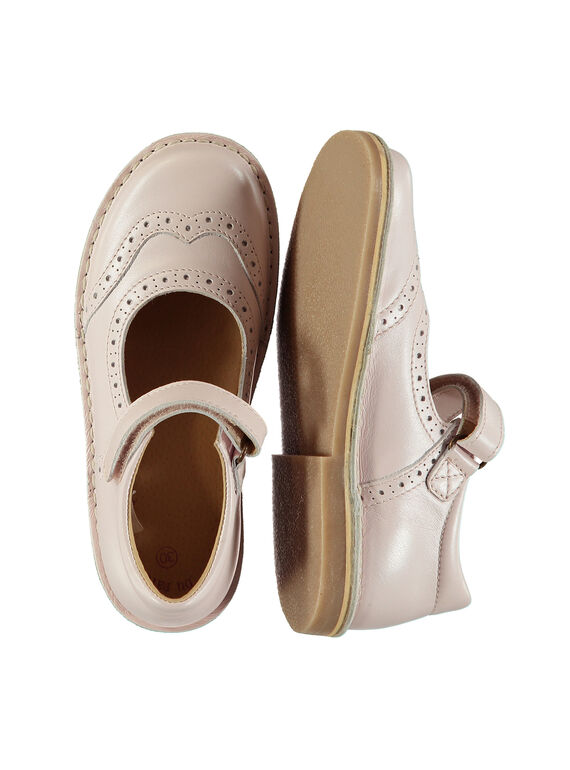 Girls' smart pearlised leather Mary-Janes FFBABPERF1 / 19SK3542D13030