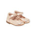 Pink gold smooth leather slippers