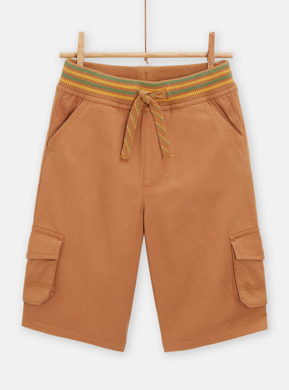 Boys' light brown Bermuda shorts TOLIBER2 / 24S902T4BERI802