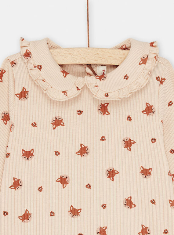 Pale pink fox print T-shirt SICOUBRA1 / 23WG09L1BRA009