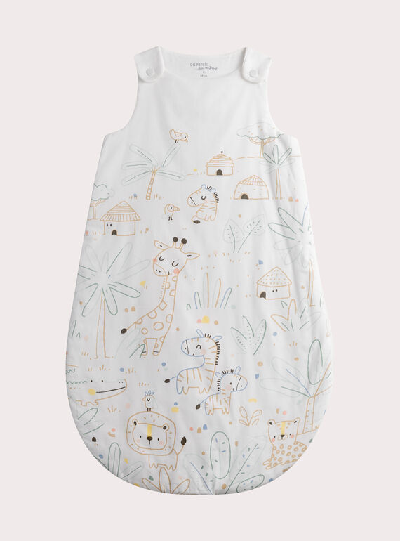 Ecru sleeping bag with a savannah print WOU1GIG / 25SF4271TUR005