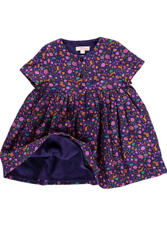 Baby girls' flannel dress DIVIOROB3 / 18WG09H3ROB099