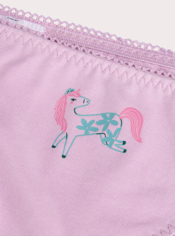 Set of 5 unicorn pattern panties for girls VEFALOTSEM2 / 24WH1185D5L001