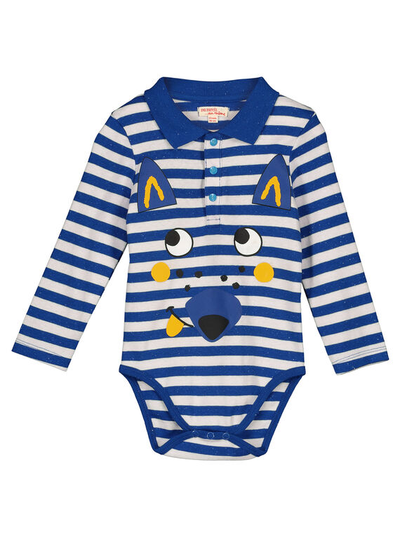 Baby boys' long-sleeved striped bodysuit GUBLEBOD / 19WG1091BOD000