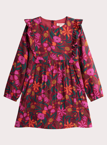 Flower print red dress for girls  Flower print red dress for girls  VAKOROB1 / 24W90133ROBF529