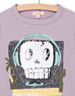 Purple animation skull and crossbones long sleeve sweatshirt POKATEE3 / 22W902L2TML320