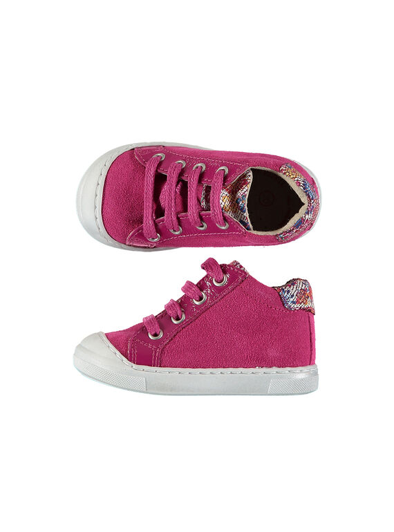Baby girls' leather trainers FBFBASKET / 19SK3731D3F304