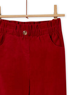 Baby girl red corduroy paperbag pants MAFUNPANT2 / 21W901M1PANF504