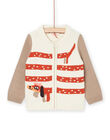 Ivory knitted vest with dog animation RUSUNGIL / 23SG10K1GIL005