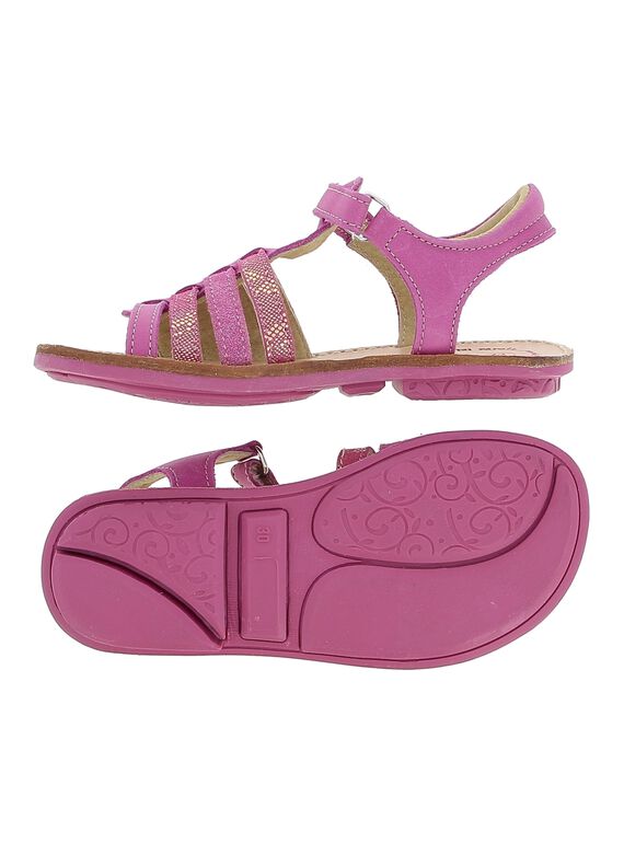 Girls' leather sandals CFSANDFUSH / 18SK35W1D0E304