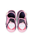 Baby girl's navy blue owl slippers MIPANTCHOU / 21XK3731D0A070