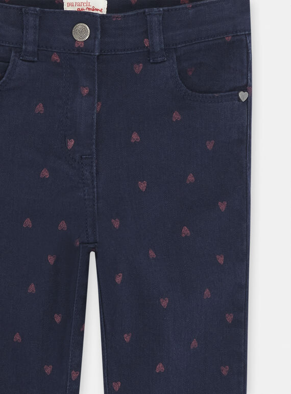 Navy blue jeans with heart print SAJOPANT1 / 23W901G2PAN070