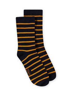 Baby boy's navy blue and yellow stripes socks MYOJOCHOR4 / 21WI0214SOQ113